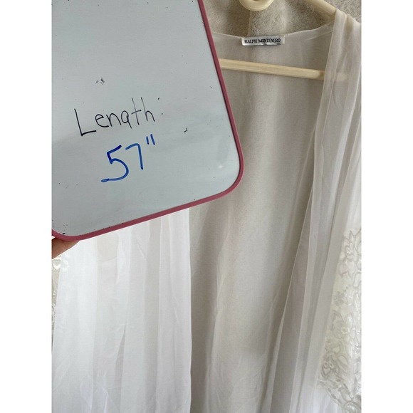 VTG 1980's Ralph Montenero Sheer Lace Peekaboo robe caftan size Small white - Picture 6 of 6
